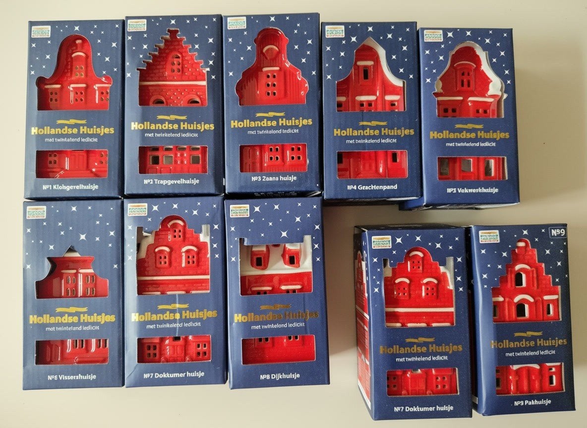 Nieuwe Hollandse Huisjes zie foto's! 10 stuks 1 dubbel, Ophalen, Nieuw