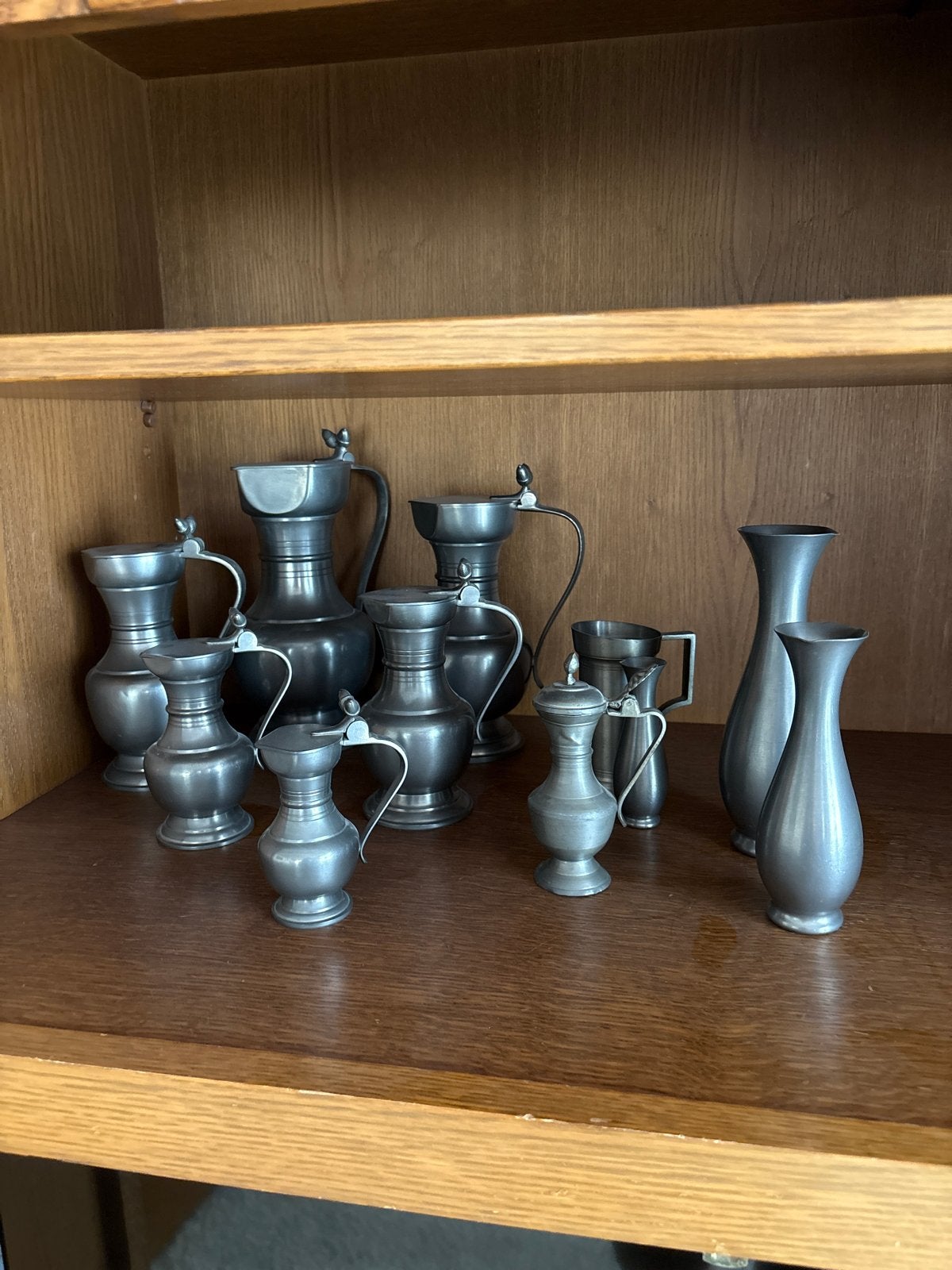 Collectie tinnen kannetjes en vaasjes, Antiek en Kunst, Ophalen