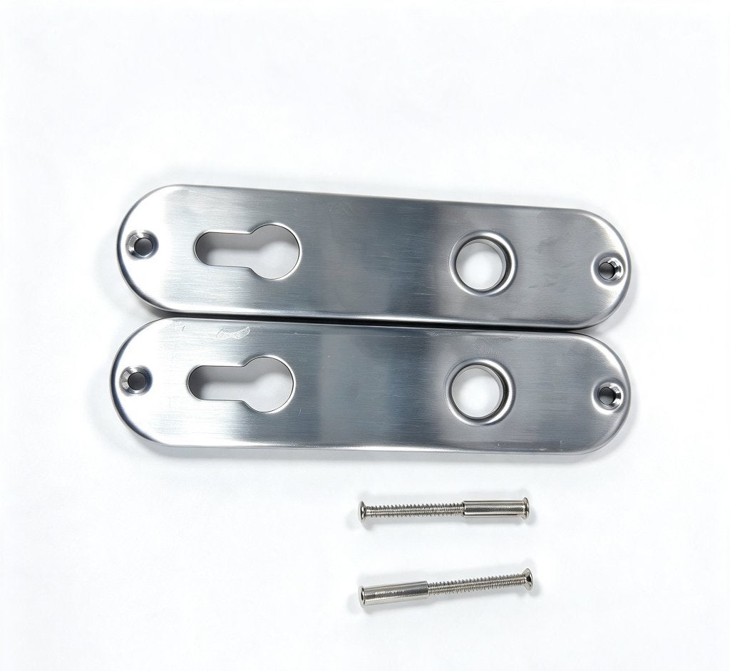 RVS Deurplaat Set 55mm - Sleutelgat & Krukrozet, Ophalen of Verzenden, Nieuw, Rvs, Overige typen