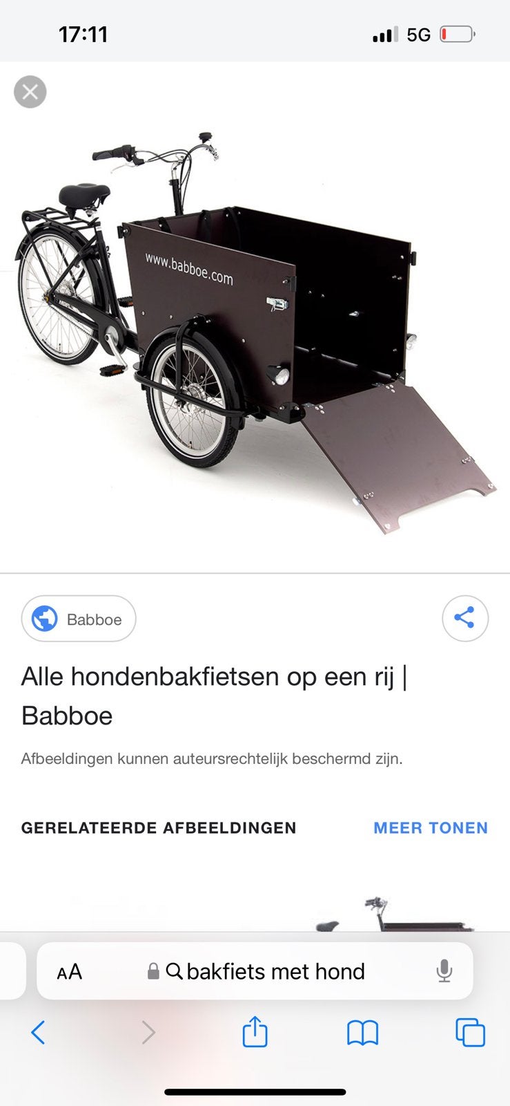 Bak fiets gezocht voor de hond er in aub elektrische, Fietsen en Brommers, Ophalen of Verzenden, Zo goed als nieuw
