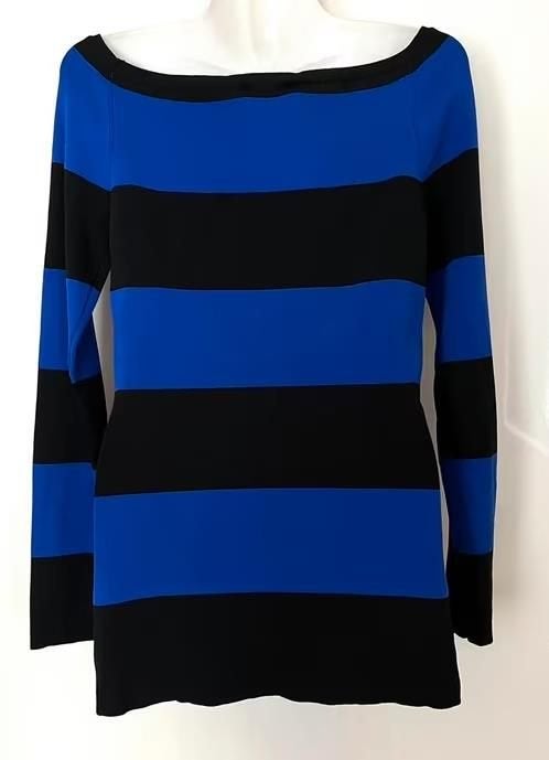 Nikkie kobaltblauwe/zwarte trui maat S, Ophalen of Verzenden, Zo goed als nieuw, Maat 38/40 (M), Blauw