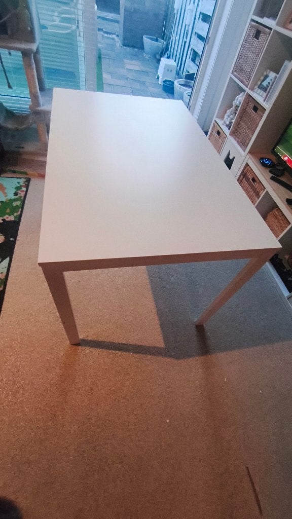 IKEA Vangsta uitschuifbare tafel 75x120/180 cm, Huis en Inrichting, Ophalen, 50 tot 100 cm, Zo goed als nieuw, Vijf personen of meer
