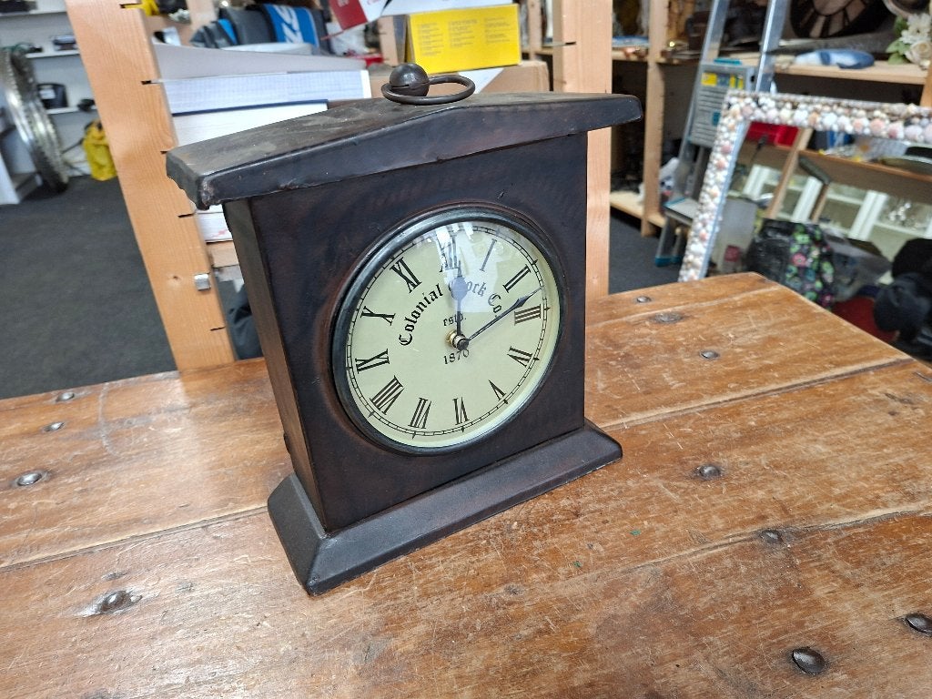 schitterende vintage staande metalen klok, Huis en Inrichting, Woonaccessoires | Klokken, Ophalen, Wandklok