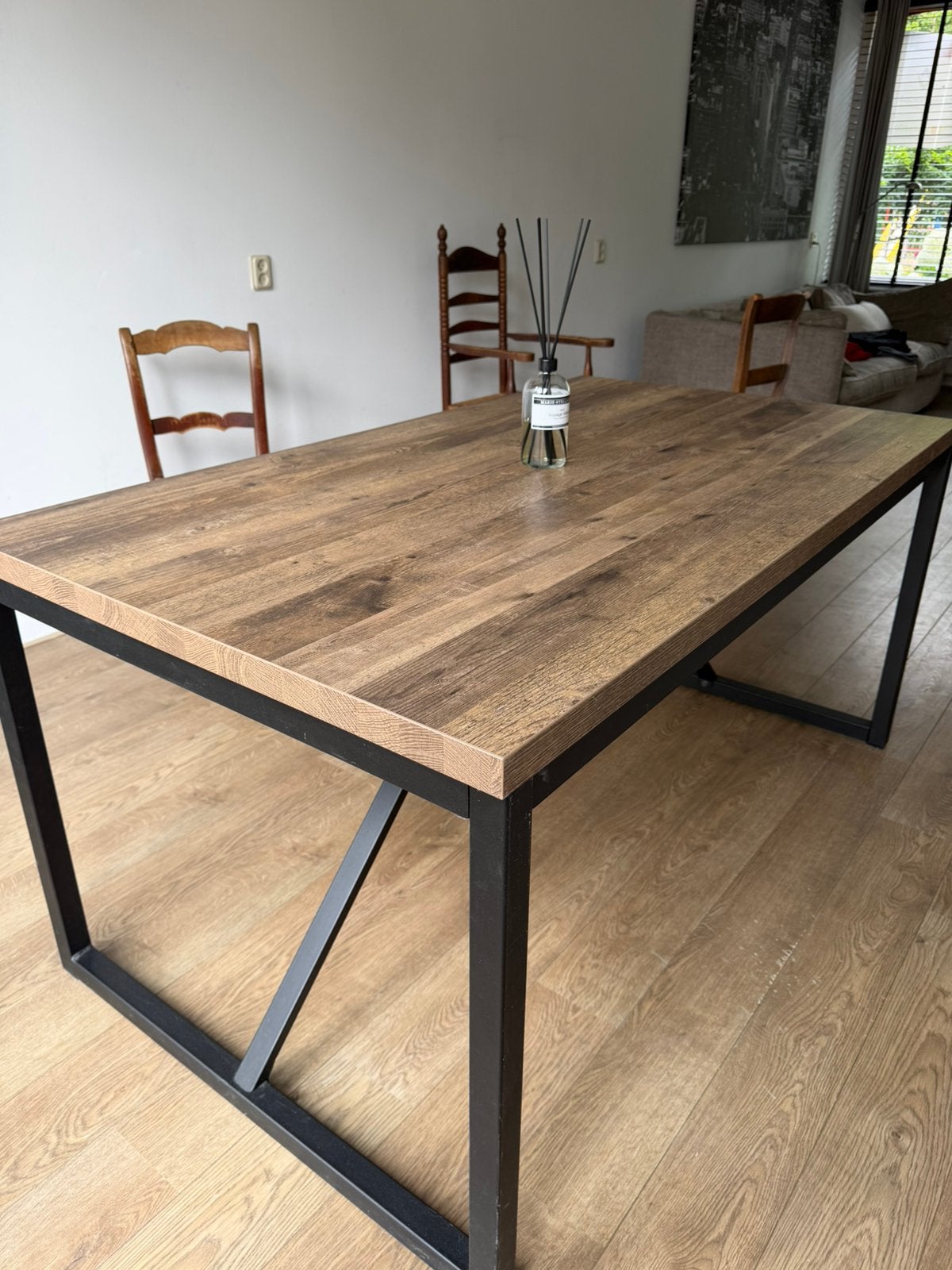 Eettafel 160x90, Ophalen, 50 tot 100 cm, Zo goed als nieuw, 150 tot 200 cm