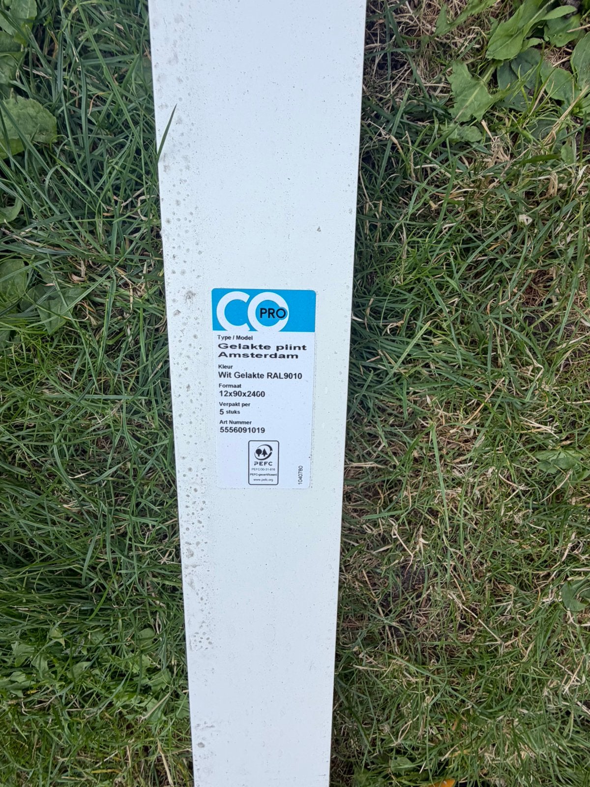 Gelakte plint amsterdam wit gelakte ral9010, Ophalen, Nieuw, Mdf, 200 tot 250 cm