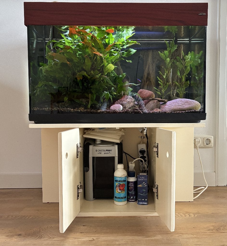 Aquarium met onderkast, Ophalen, Inclusief deksel, Gebruikt, Leeg aquarium