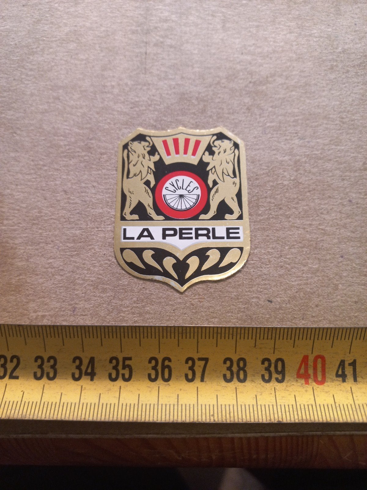 Vintage La Perle Cycles Fiets Embleem, Ophalen of Verzenden, Gebruikt