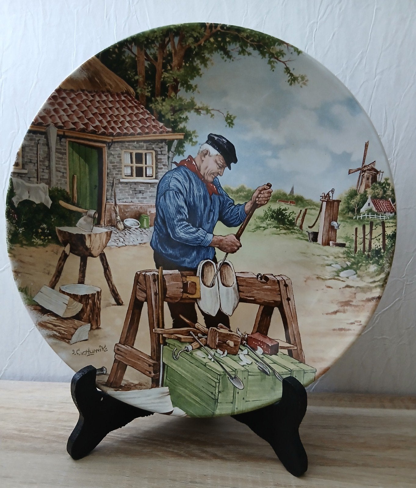 Decoratief Handbeschilderd  Wandbord Royal Schwabap 1984, Ophalen of Verzenden