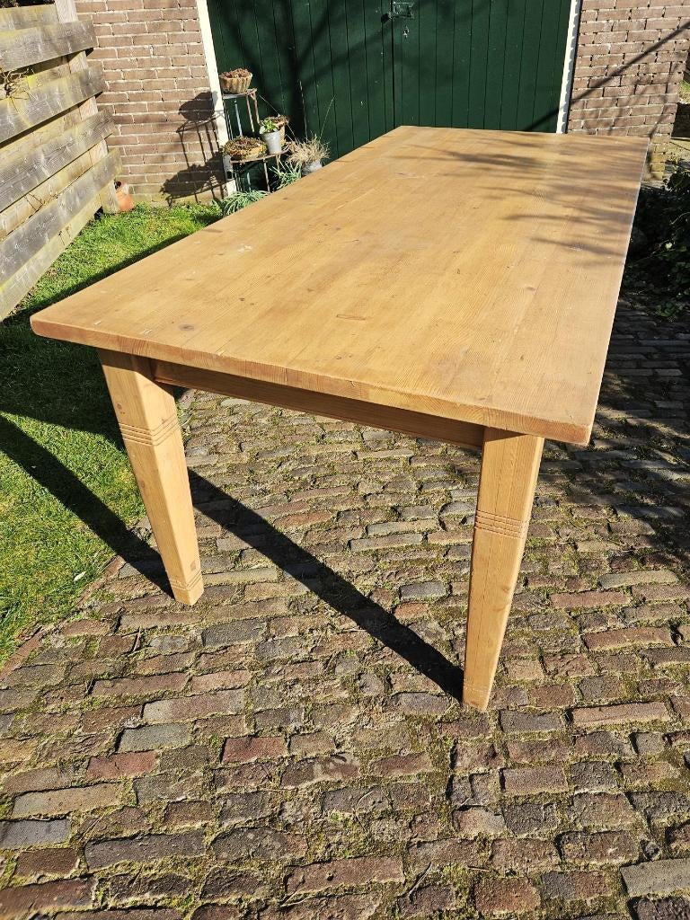 Nette, oude grenen tafel 200 x 95,5, Huis en Inrichting, Tafels | Eettafels, Ophalen, Gebruikt, 50 tot 100 cm, Vijf personen of meer