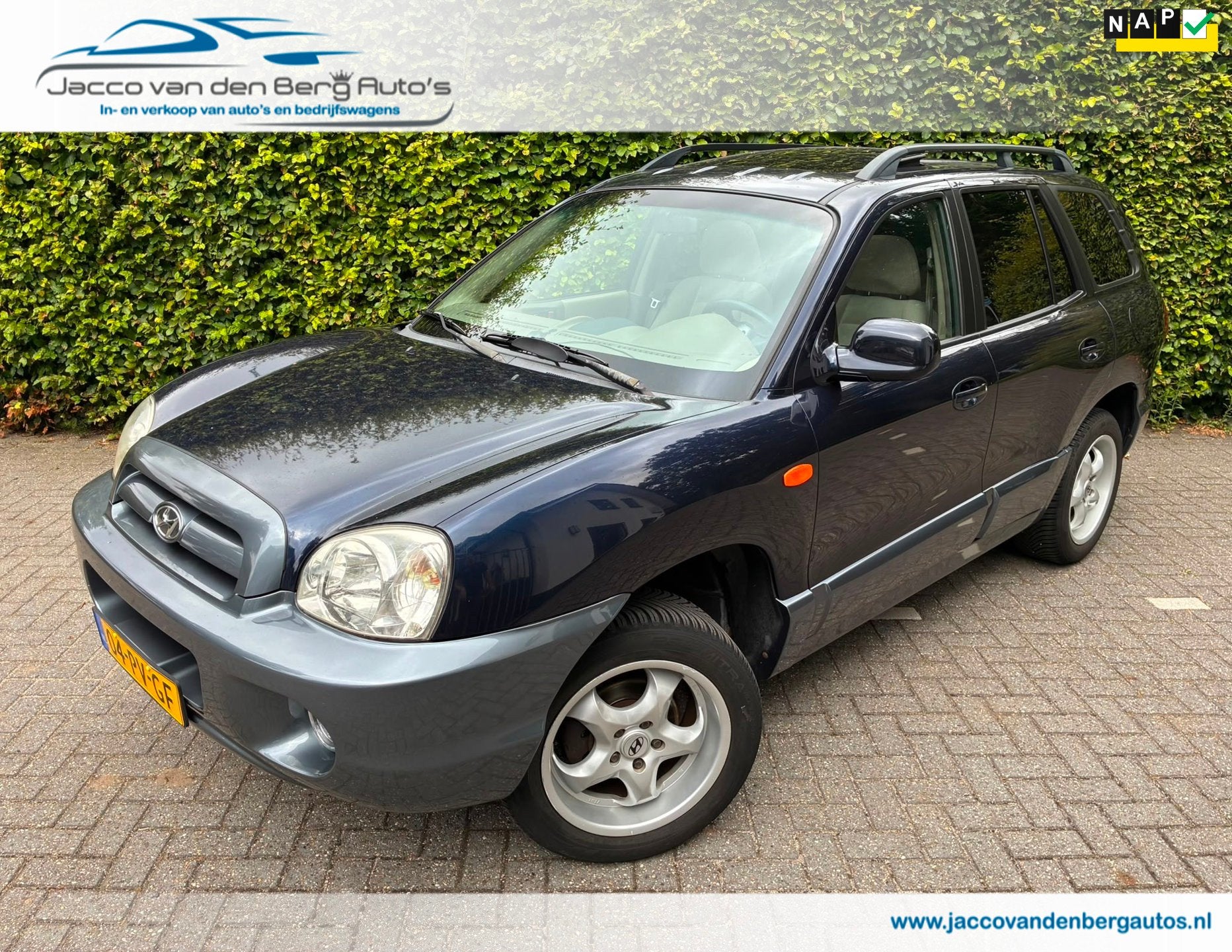 Hyundai Santa Fe 2.0i 16V LPG I Cruise Control I Navigatie, Auto's, Voorwielaandrijving, Gebruikt, 4 cilinders, 2000 kg