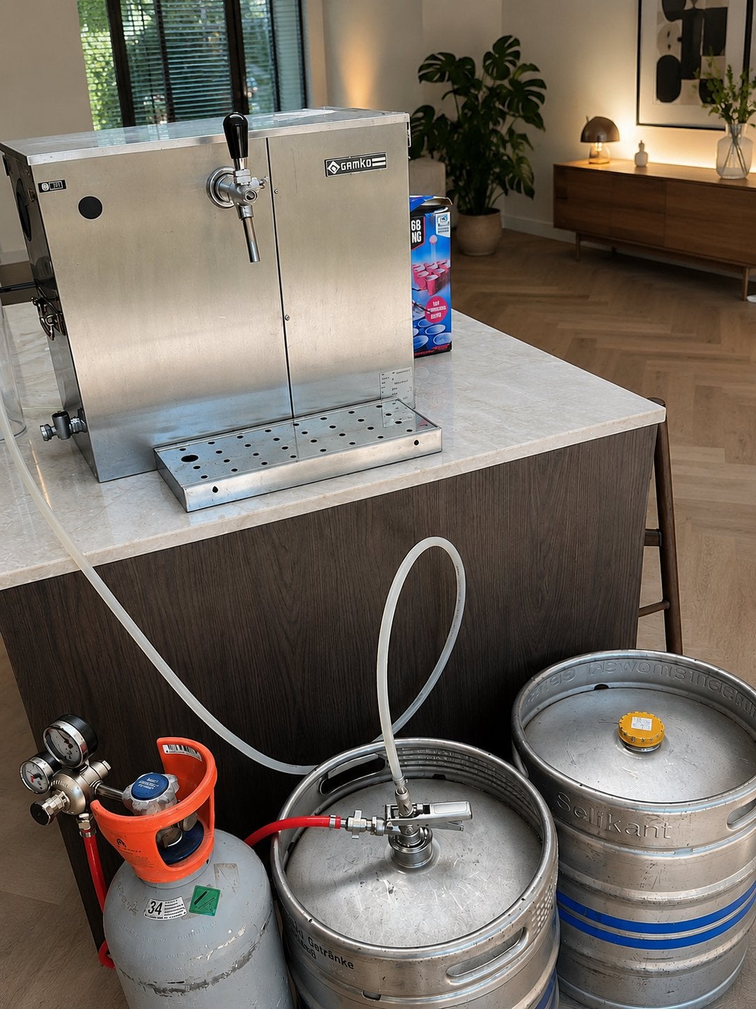 Biertap huren — compleet pakket incl. 50L bier & glazen, Ophalen of Verzenden, Zo goed als nieuw, Overige merken