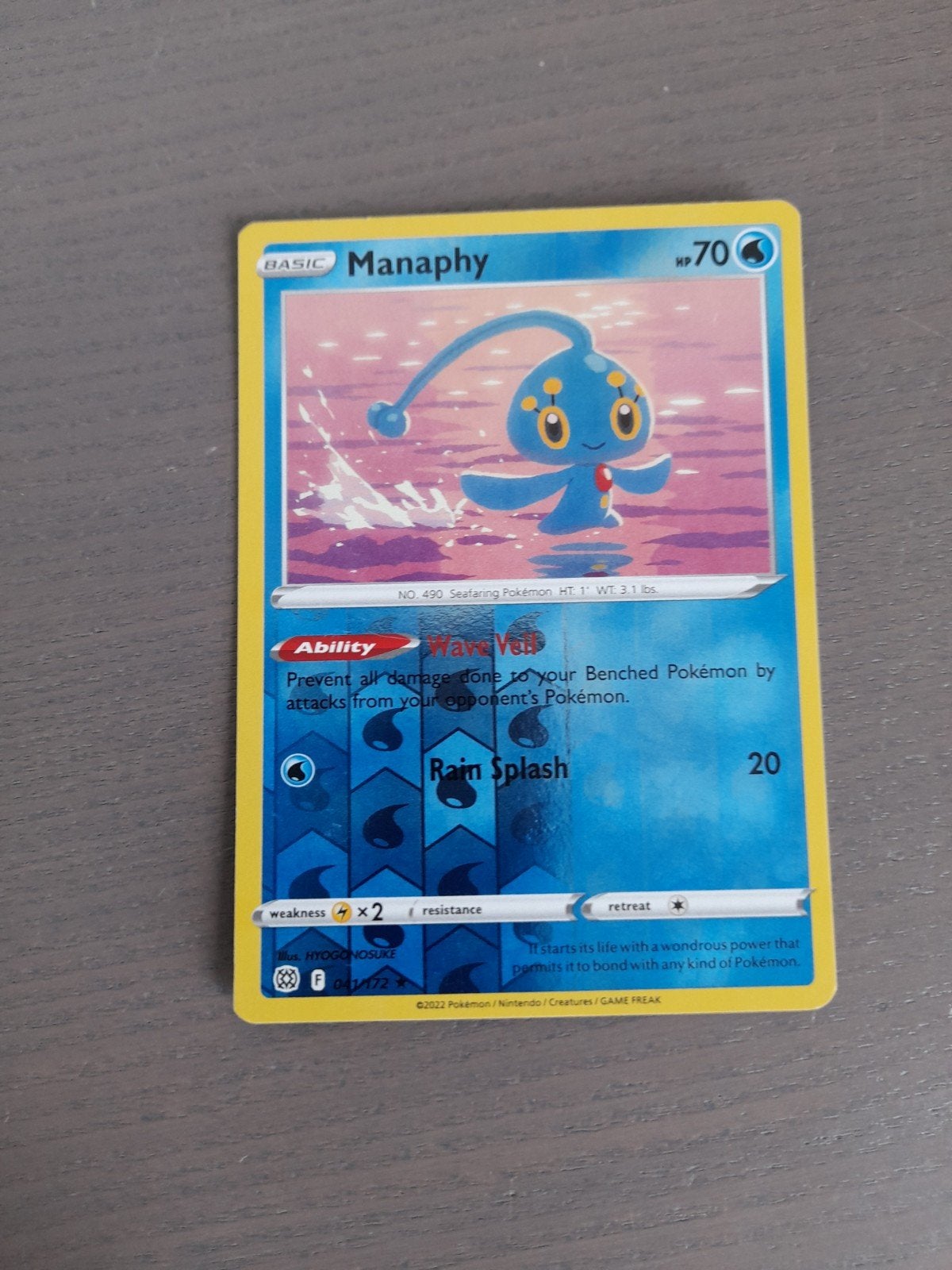 brilliant stars 041/172 manaphy reverse, Ophalen of Verzenden, Gebruikt, Losse kaart, Foil