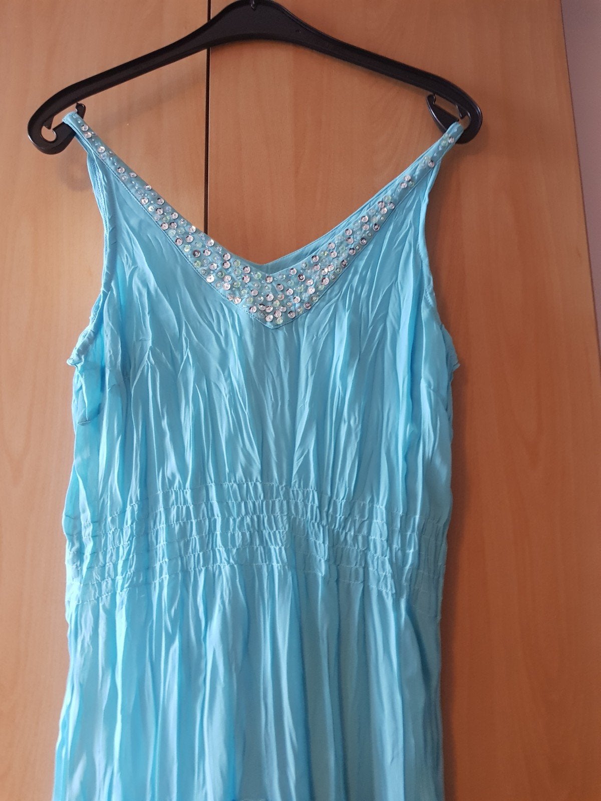leuke turquoise  ibiza style jurk maat m/l, Maat 38/40 (M), Blauw, Ophalen of Verzenden, Zo goed als nieuw