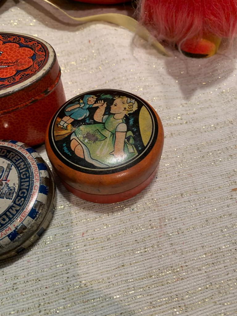 Set van 3 Zeer Oude Vintage Blikjes - Mellomints, Odol, Meis, Verzamelen, Ophalen of Verzenden, Gebruikt, Overige, Overige merken