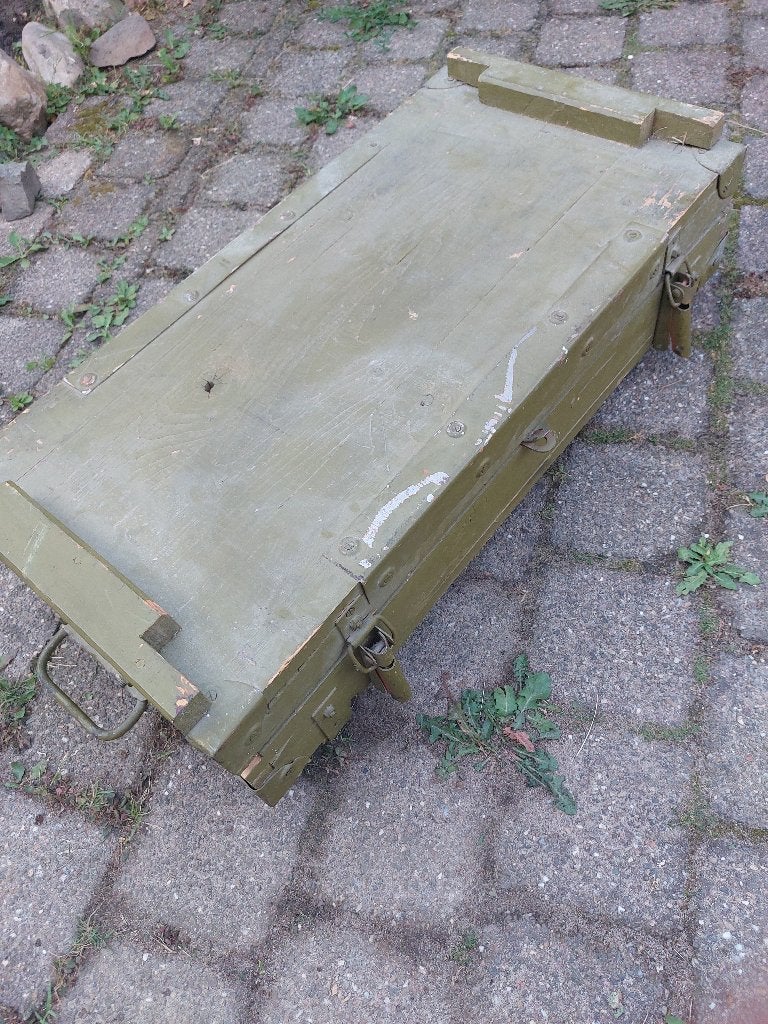 Houten legergroene kist, Ophalen, Zo goed als nieuw, 50 tot 100 cm, Minder dan 50 cm