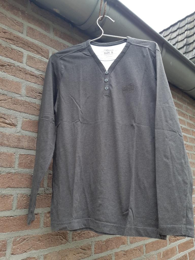 Jean Pascale grijze longsleeve maat S, Kleding | Heren, Truien en Vesten, Maat 46 (S) of kleiner, Grijs, Ophalen of Verzenden