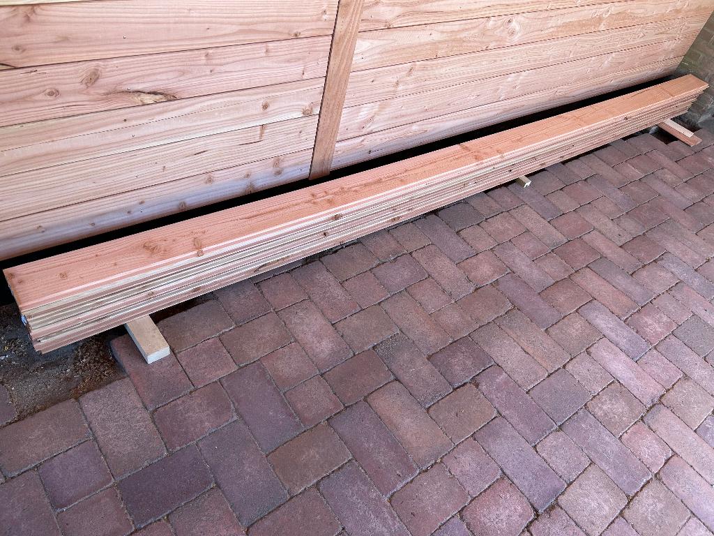 Douglas halfhouts rabat planken geschaafd 1,8X15,0X400CM, Doe-het-zelf en Verbouw, Ophalen, Minder dan 25 mm, Nieuw, Plank