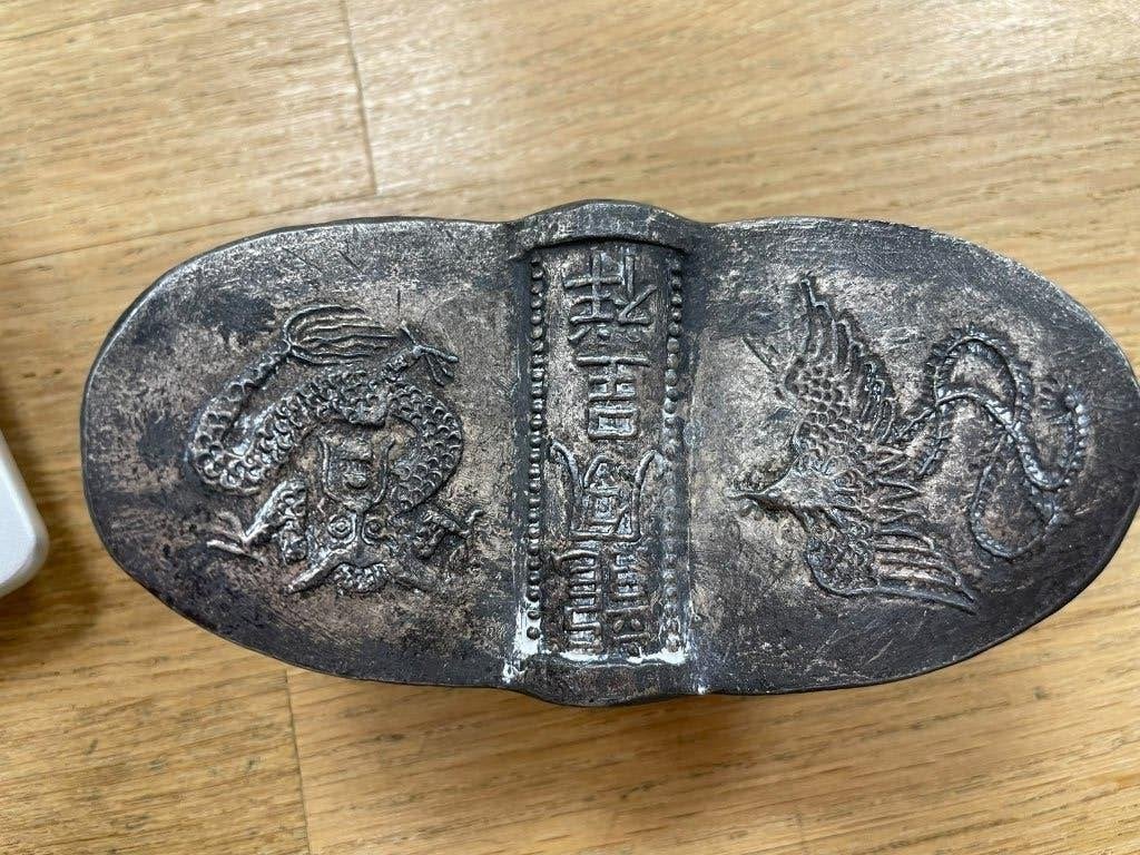 Zoldervondst: Antieke Chinese Sycee met draak en feniks, Antiek en Kunst, Verzenden