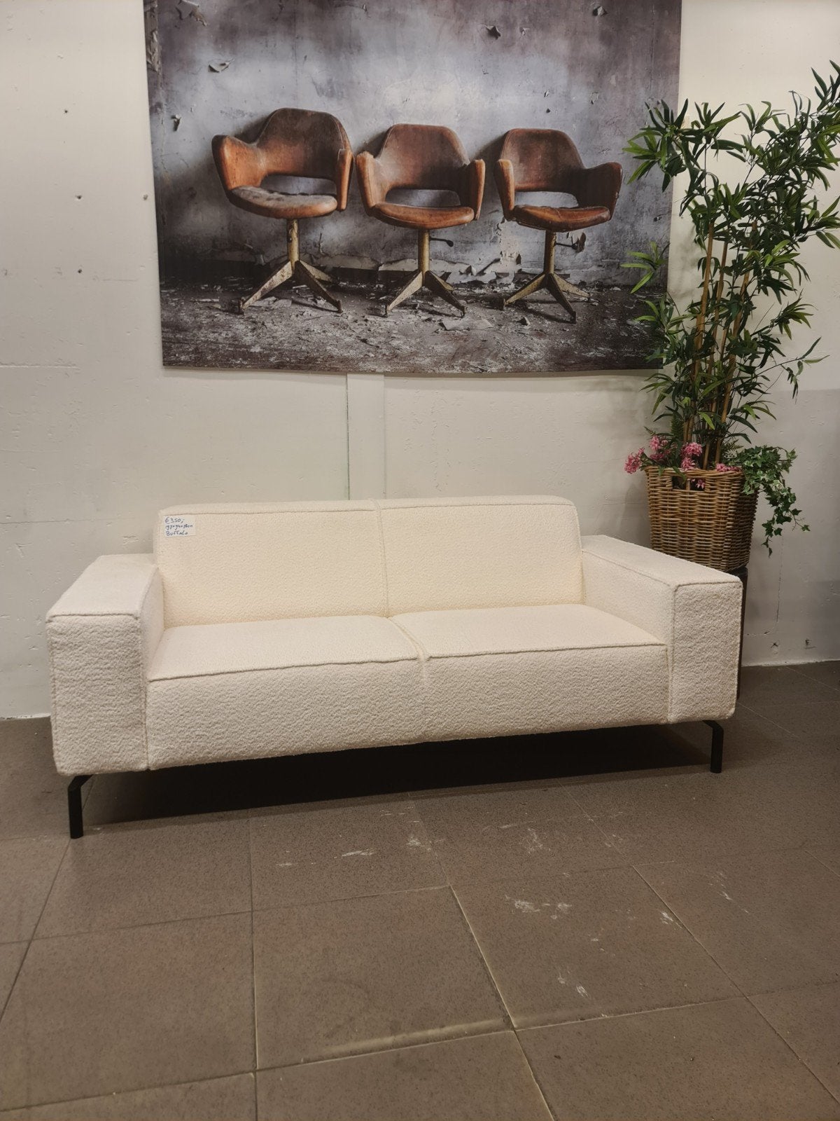Nieuwe 2zits bank 197x94x78cm Buffalo off white soft boucle, Ophalen, Nieuw, Textiel, .