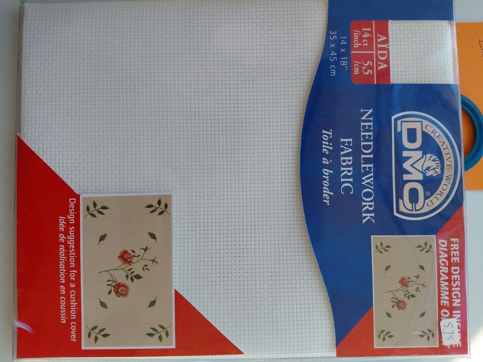 DMC Aida borduurstof 14ct 35x45cm met garen en patroon, F 75579 Paris cedex 12, Ophalen of Verzenden, Info@dmc.com, Handborduren
