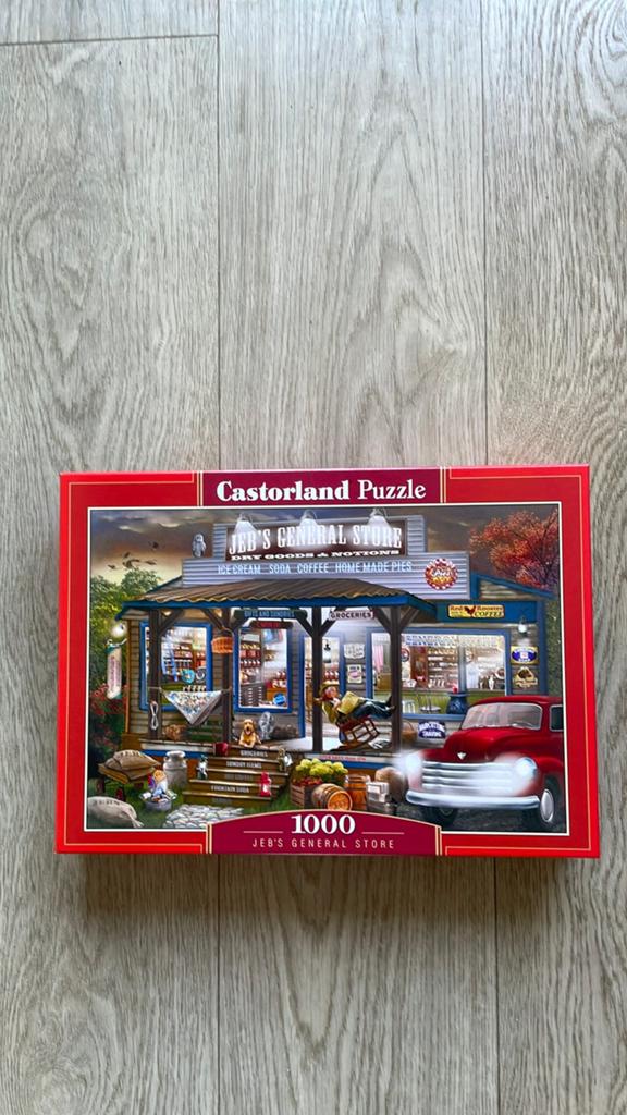 Puzzel Castorland Jeb’s general store 1000 stukjes, Ophalen of Verzenden, 500 t/m 1500 stukjes, Zo goed als nieuw