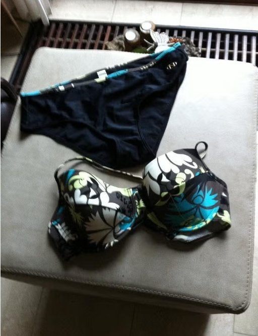 Dames bikini mt 42 Cup C Naturama zwart/bruin, Ophalen of Verzenden, Zo goed als nieuw, Bikini, Naturama