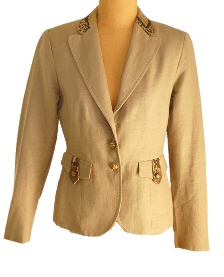NVSCO Sartoria linnen jasje, blazer, beige, Mt. 38, Maat 38/40 (M), Verzenden, Beige, Jasje