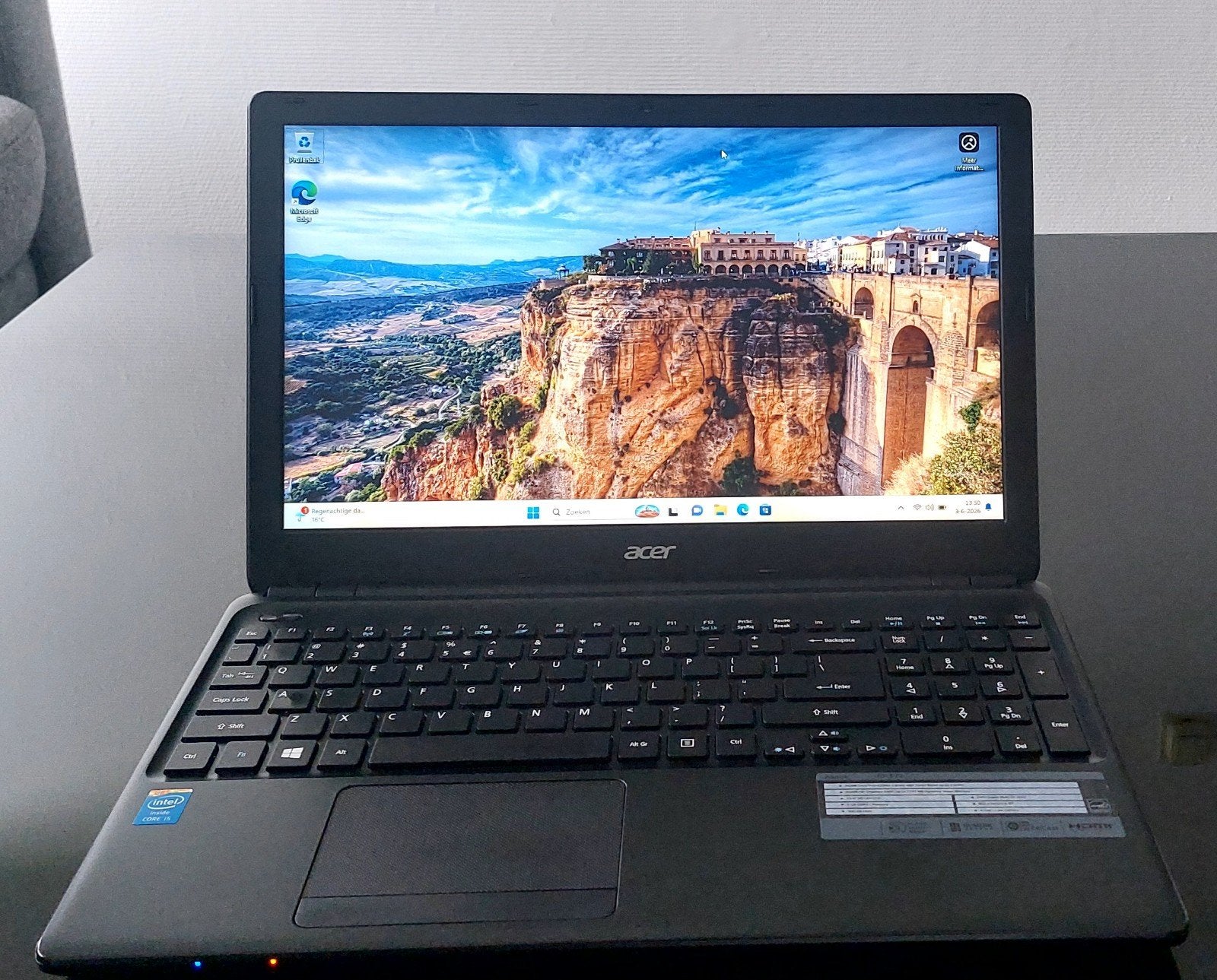 Acer aspire i5 15 inch Opslag 256 GB SSD, 2 tot 3 Ghz, 8 GB, Ophalen of Verzenden, SSD
