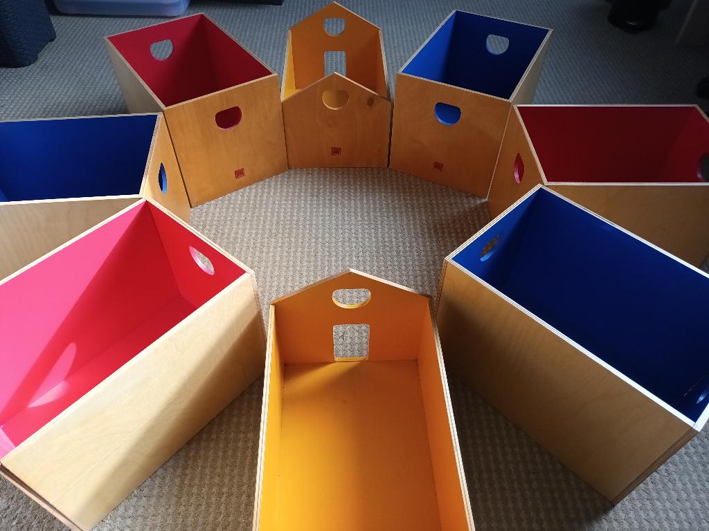 Houten opbergboxen. ( 8 stuks), Doe-het-zelf en Verbouw, Ophalen, 60 cm of meer, Minder dan 50 cm, 35 tot 50 cm