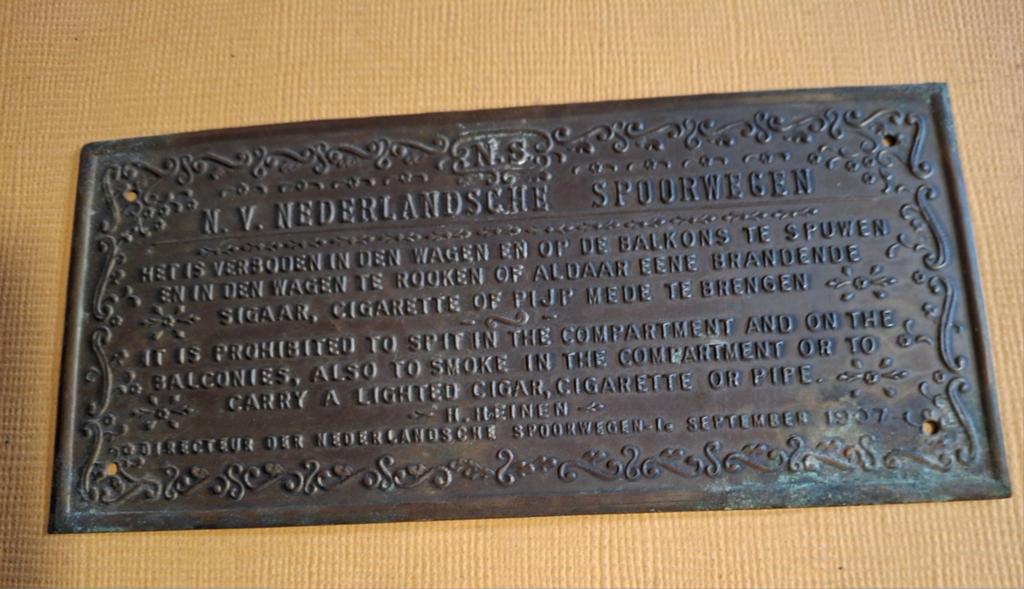 NS treinbordje 1907, Tuin en Terras, Deurmatten, Ophalen of Verzenden, Gietijzer