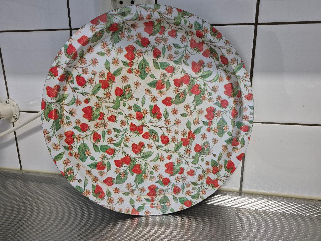 rond dienblad, Ophalen of Verzenden, Gebruikt, Rond, Metaal