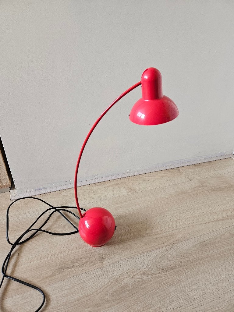 Vintage rode space-age bureaulamp – jaren 70/80 – halogeen, Ophalen, Gebruikt
