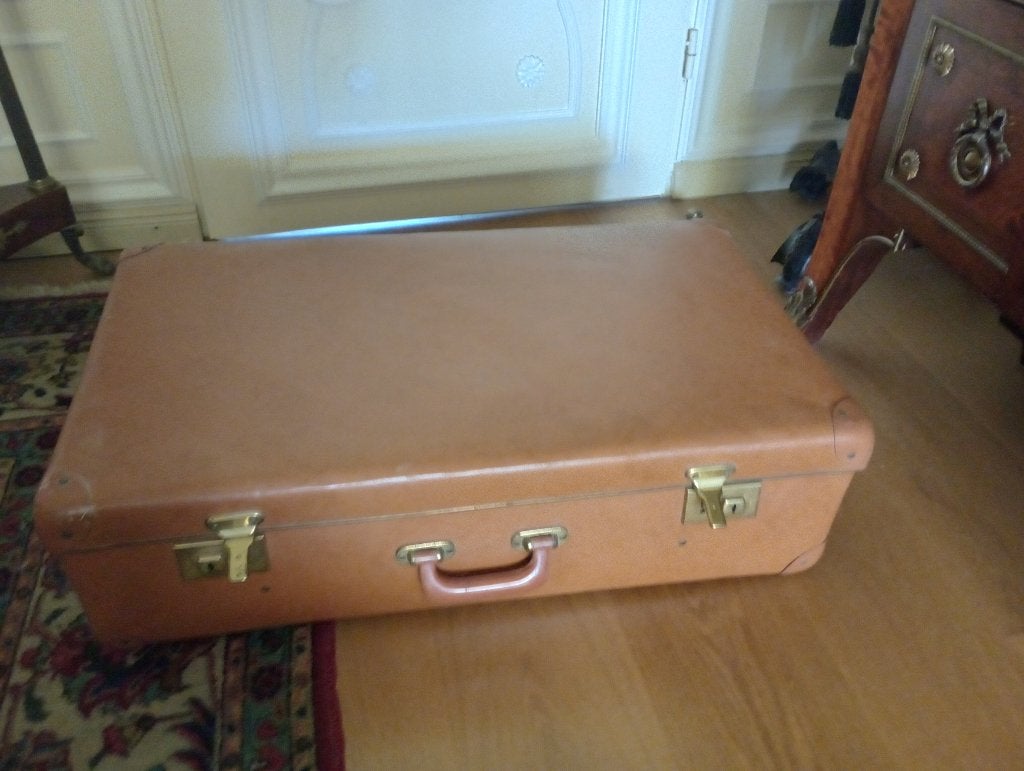 vintage koffer, Sieraden, Tassen en Uiterlijk, Koffers, Ophalen, Gebruikt, Leer, 70 cm of meer