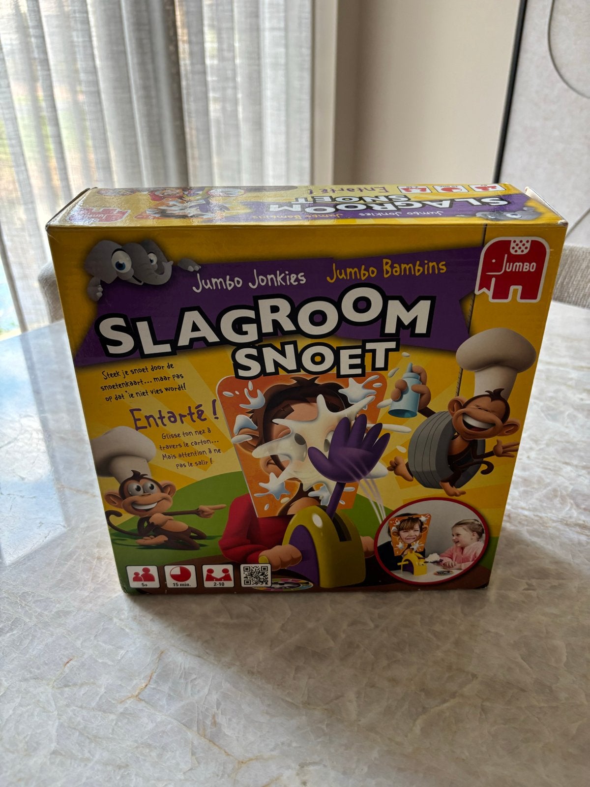 Jumbo Slagroom Snoet Spel - Hilarisch familiespel, Een of twee spelers, Ophalen of Verzenden, Gebruikt