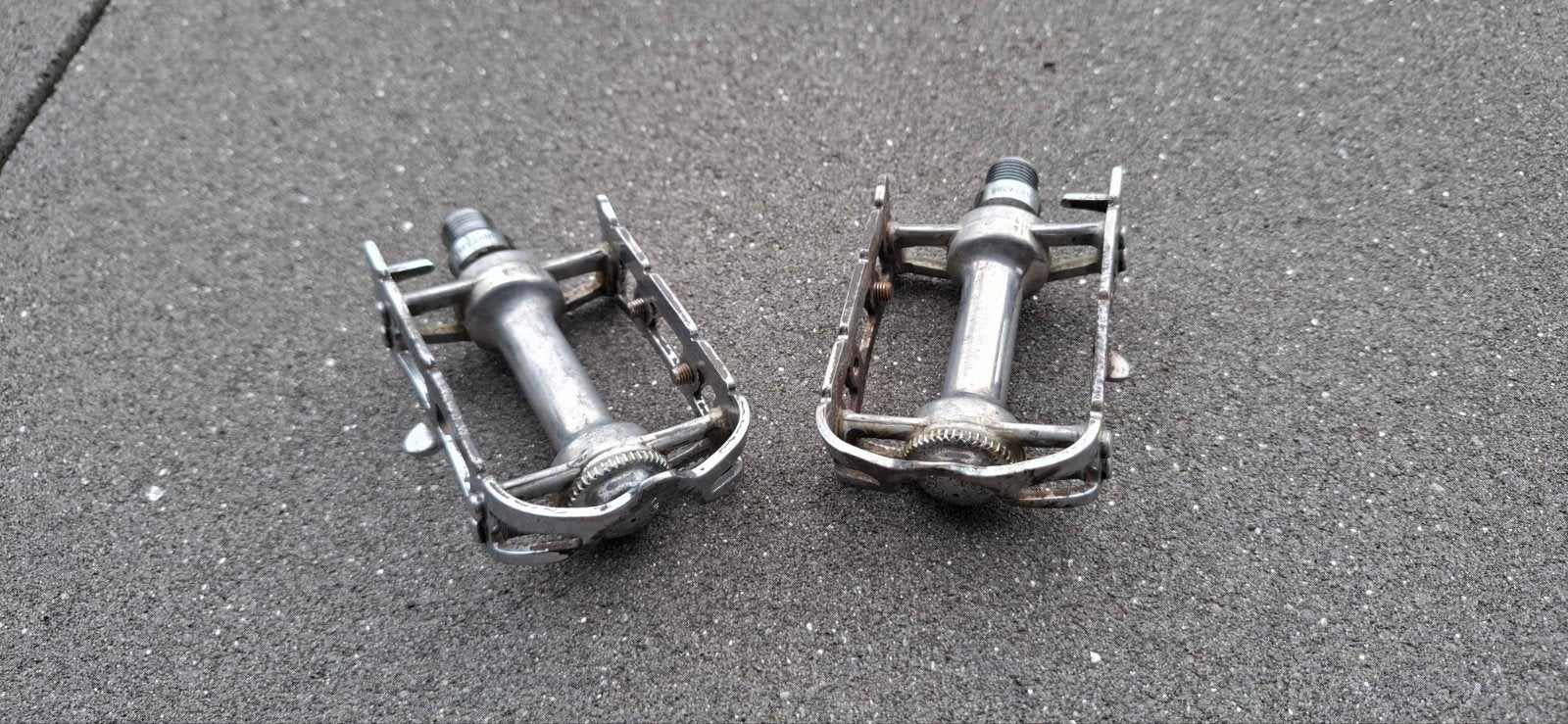 Campagnolo racefiets pedalen - vintage, Crankstel of Pedalen, Gebruikt, Staal, Ophalen of Verzenden