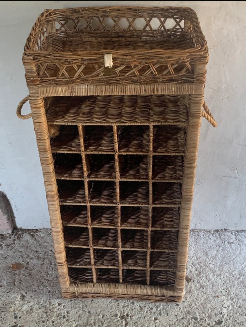 Rivièra Maison Wijnrek van rotan - 30 flessen, Ophalen, Overige materialen, Zo goed als nieuw, 25 flessen of meer