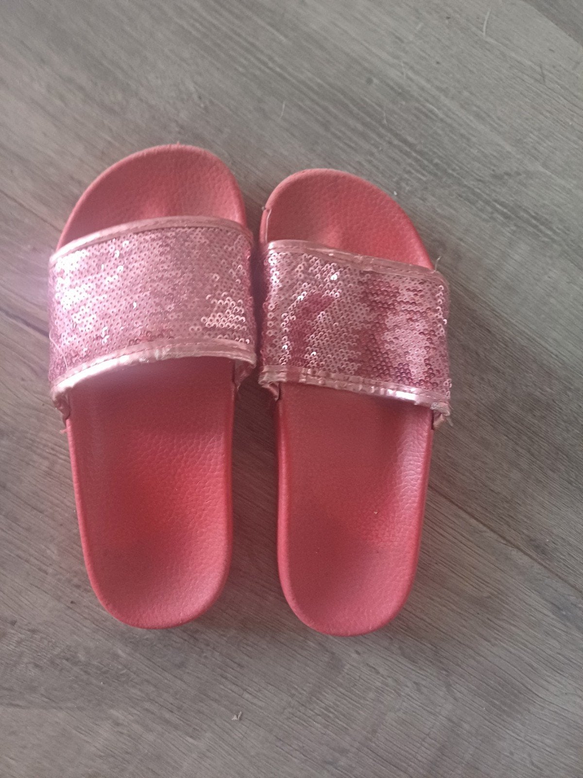Roze glitter (bad),slippers, maat 32/33, Gebruikt, Meisje, Overige typen, Ophalen of Verzenden