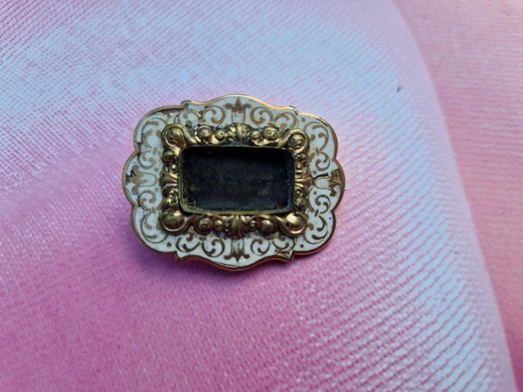 Prachtige antieke hanger broche rouw memoriam 18528, Sieraden, Tassen en Uiterlijk, Antieke sieraden, Ophalen of Verzenden, Goud