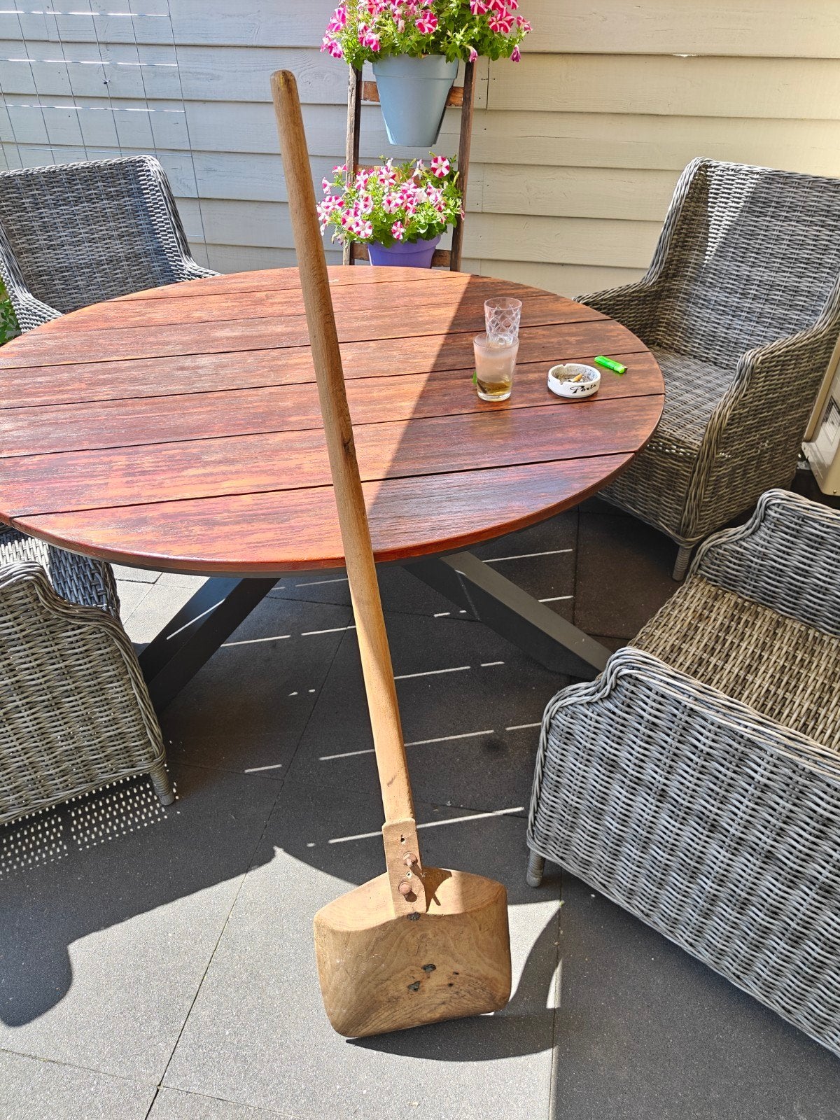 Vintage houten meel/voer schep - decoratief, Ophalen