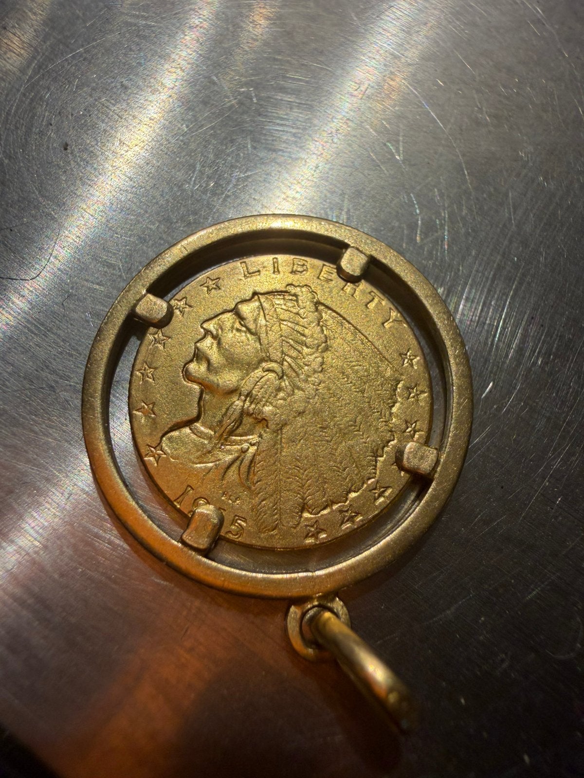 Amerikaanse $2,50 Indian Head gouden munt uniek sieraad, Ophalen