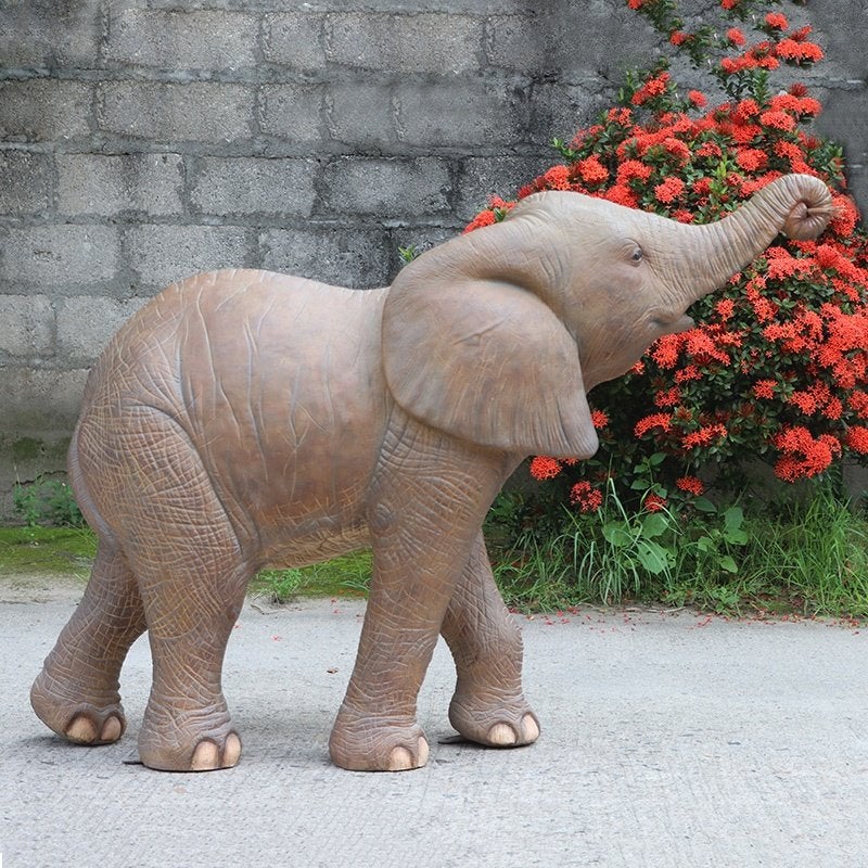 Elephant Calf beeld – Baby Olifant Lengte 142 cm, Ophalen, Nieuw, Wild dier, Overige typen