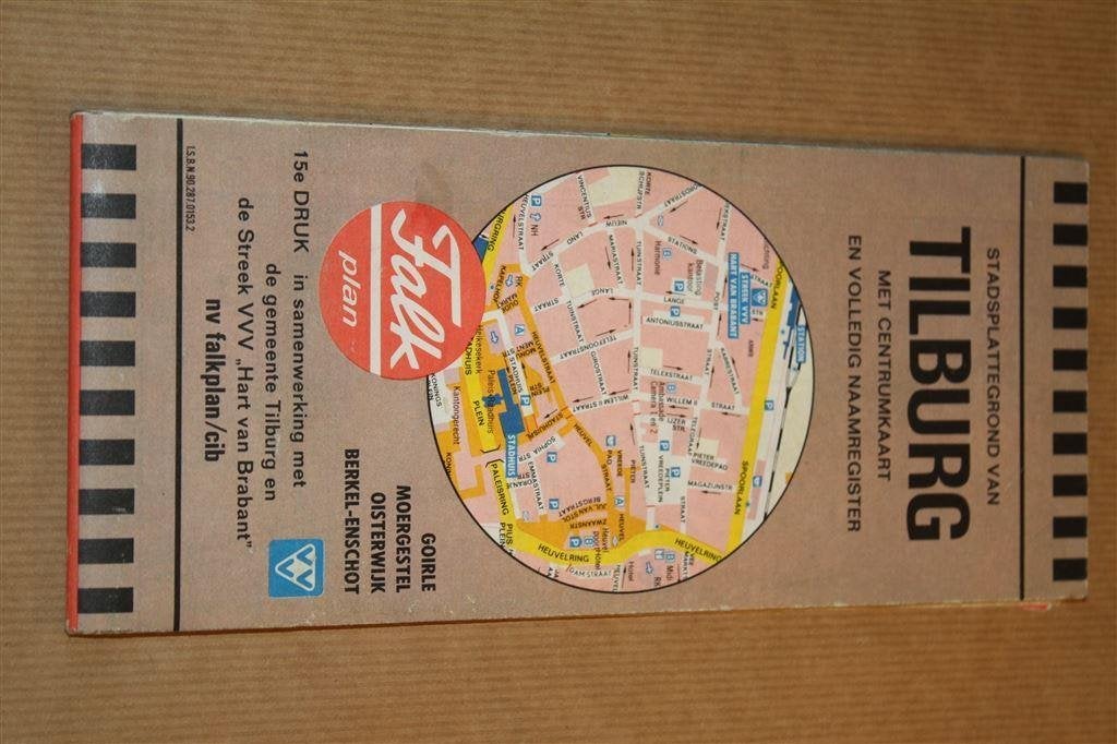 Oude Falk Stadsplattegrond - Tilburg - Circa 1980, Gelezen, Ophalen of Verzenden, Landkaart, 1800 tot 2000