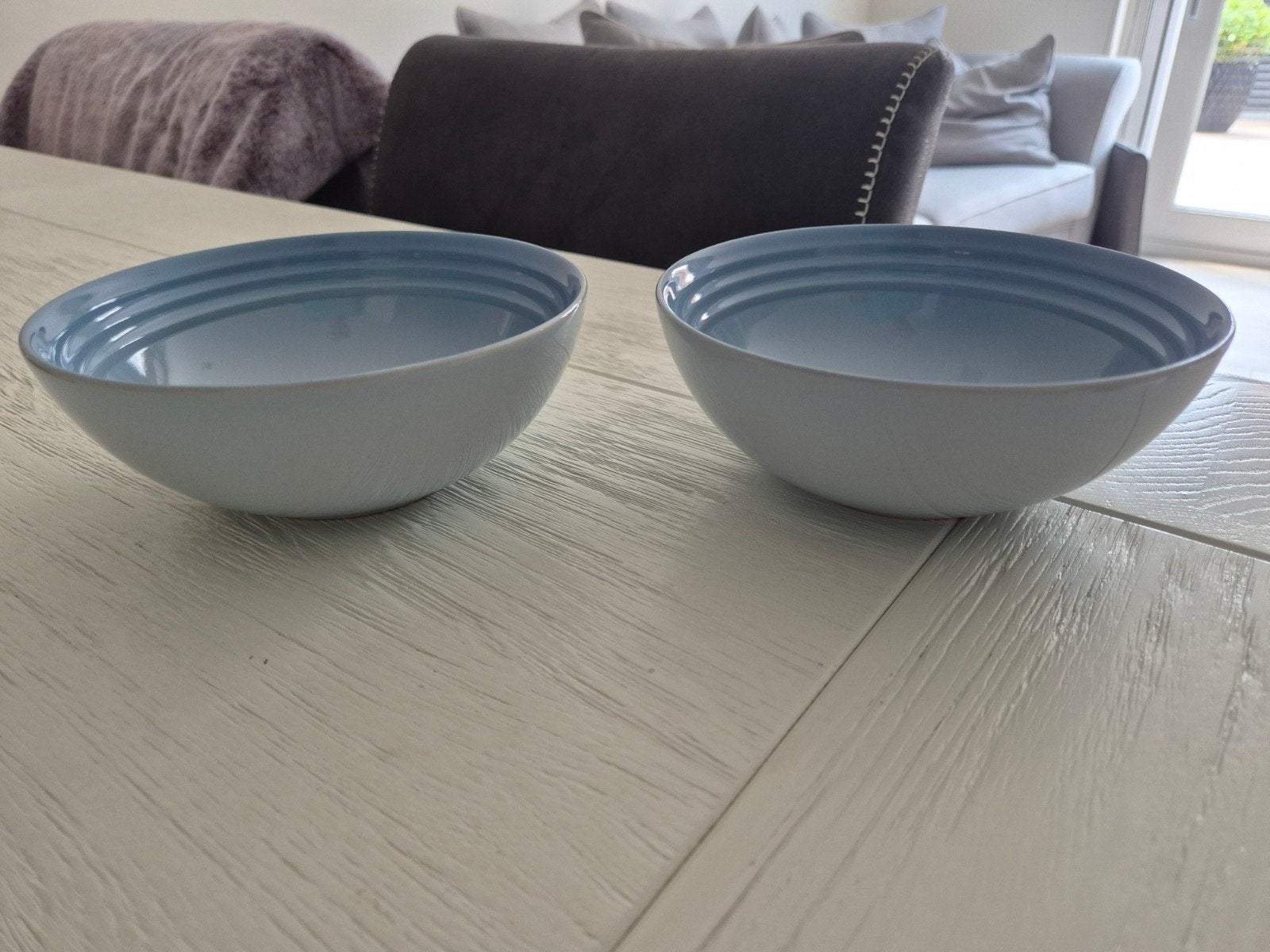Le Creuset Cereal Bowls Coastal Blue (Set van 2), Nieuw, Ophalen of Verzenden, Kom(men), Effen