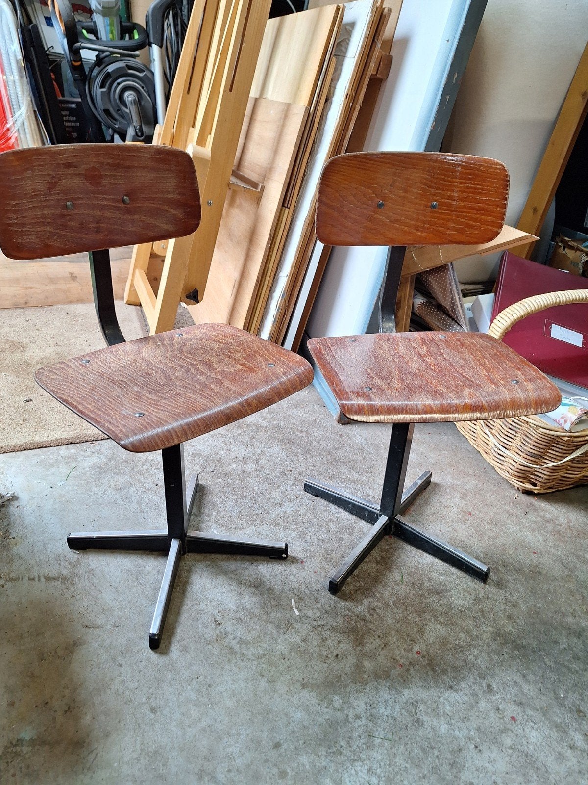 Twee vintage kinderstoelen schoolstoeltjes - In goede staat, Ophalen of Verzenden