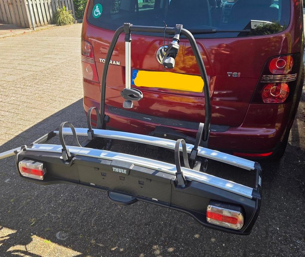 Thule VS 918 fietsendrager incl oprijpgoot en transportwiel, Ophalen, Gebruikt, 2 fietsen, Trekhaakdrager
