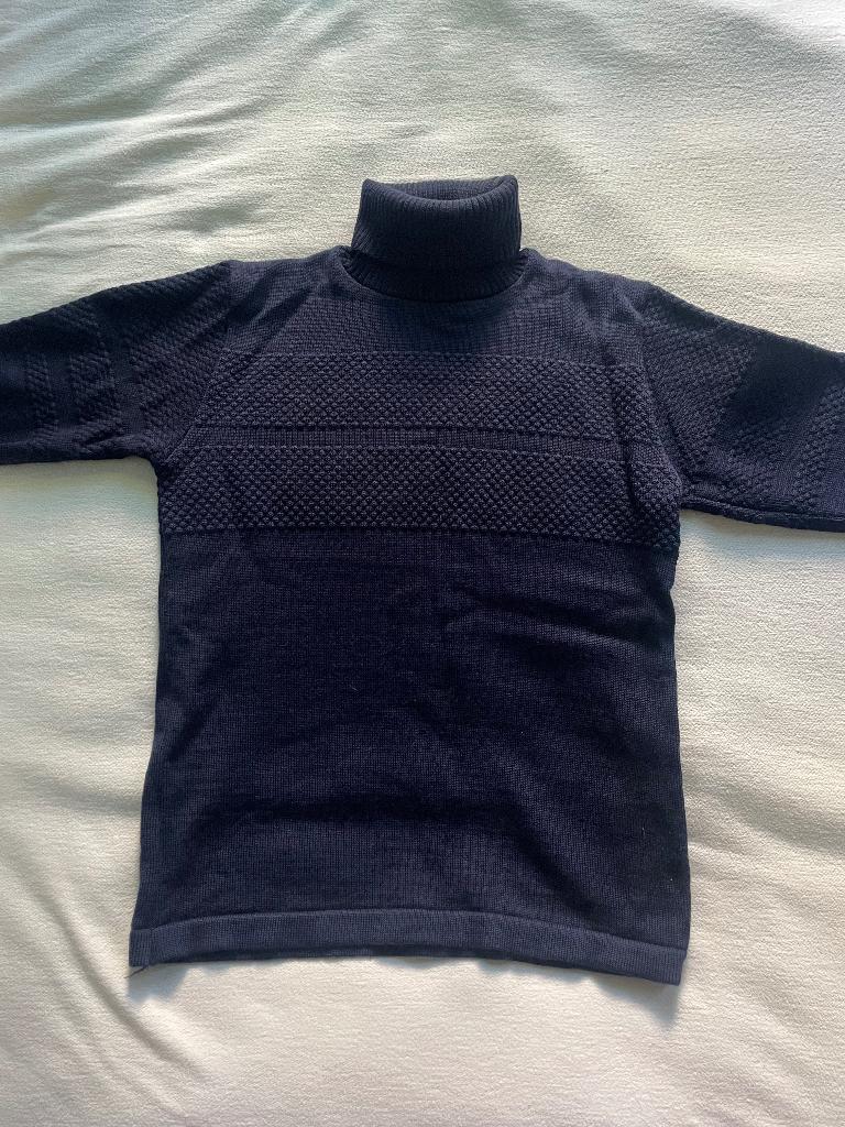 Wollen trui kabeltrui donkerblauw Mads Norgaard, Ophalen of Verzenden, Zo goed als nieuw, Mads Norgaard, Maat 48/50 (M)
