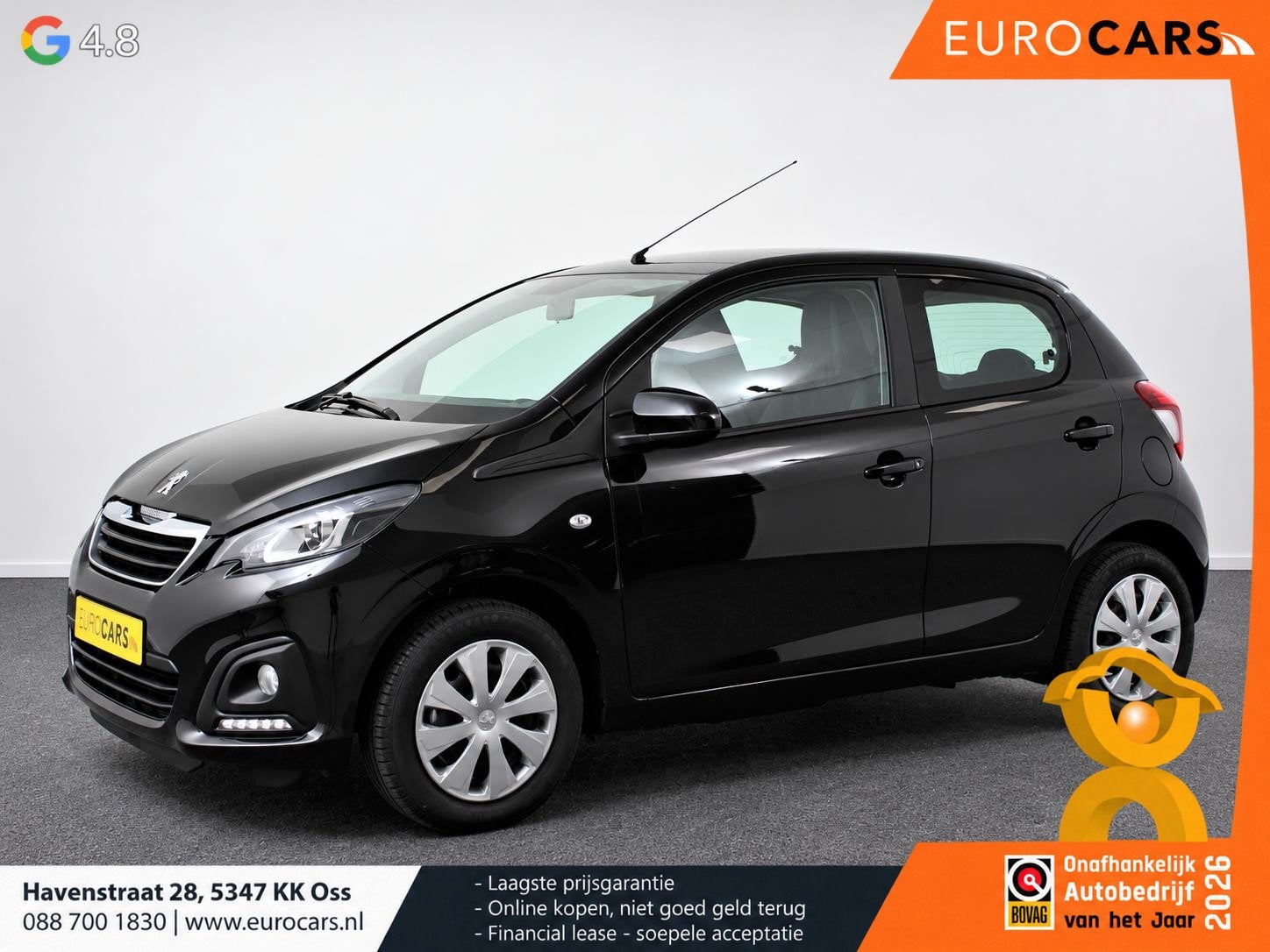 Peugeot 108 1.0 e-VTi Active Airco Bluetooth Led DAB 5 deurs, Auto's, Stof, Gebruikt, Euro 6, Bluetooth