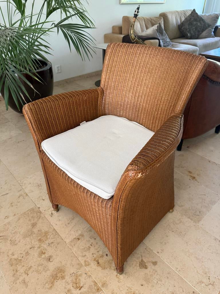 4 rieten stoelen van Vincent Sheppard Lloyd Loom Collection, Ophalen, Bruin, Riet of Rotan, Zo goed als nieuw