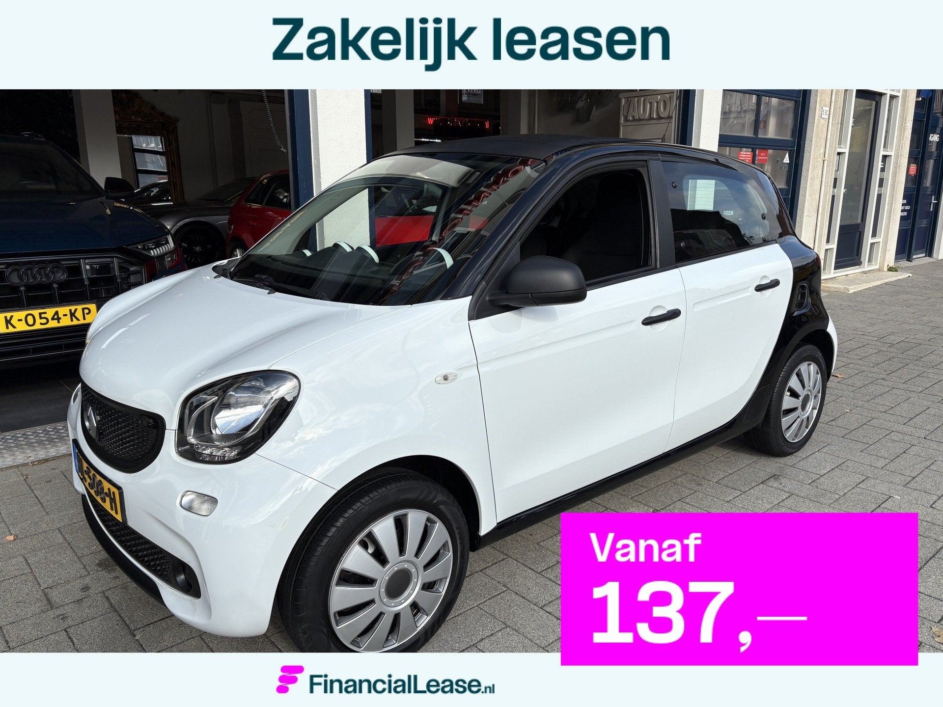 smart Forfour 1.0 Pure CABRIO/CLIMA/CRUISE/TELEFOON/NAP, Achterwielaandrijving, Gebruikt, 4 stoelen, Wit