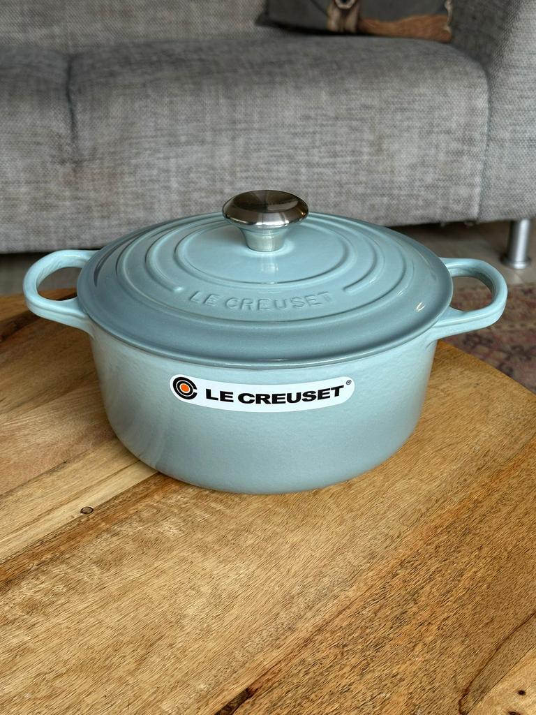 Le Creuset gietijzeren braadpan 24 cm – Sea Salt, Ophalen of Verzenden, Nieuw